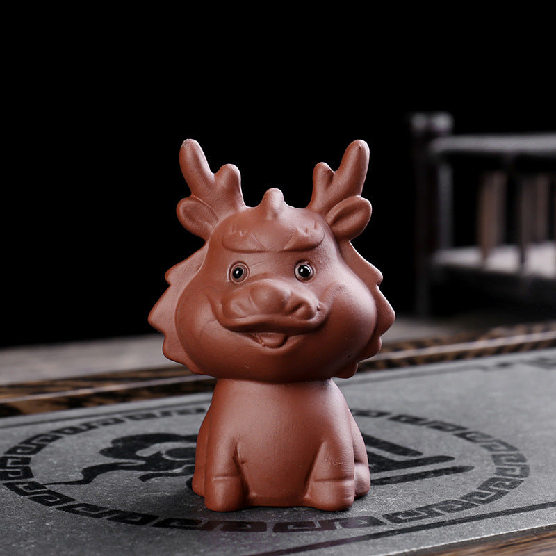 Chinese Zodiac Purple Clay Wealth Figurine | Prosperity