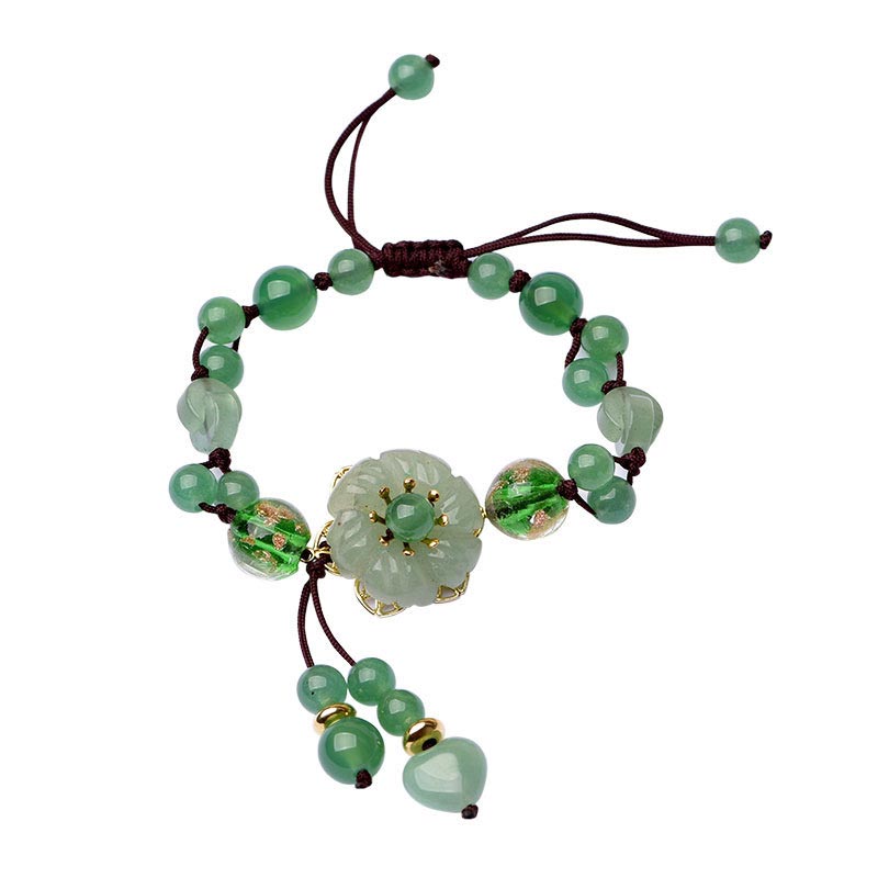 Bracelet porte-bonheur unisexe en jade vert, perles de 6 à 10 mm