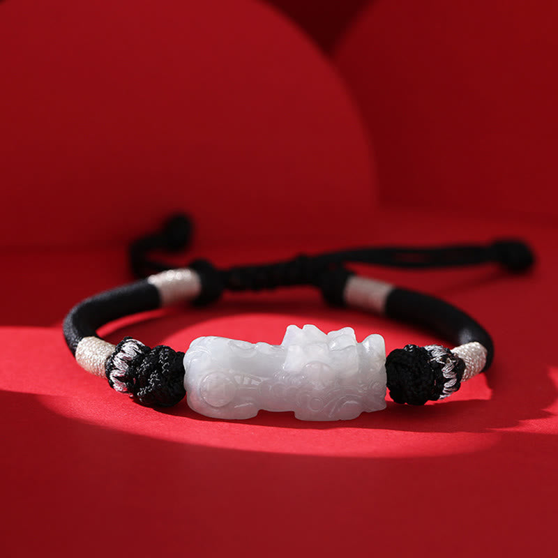 Bracelet de prospérité en jade naturel PiXiu 14-26 cm