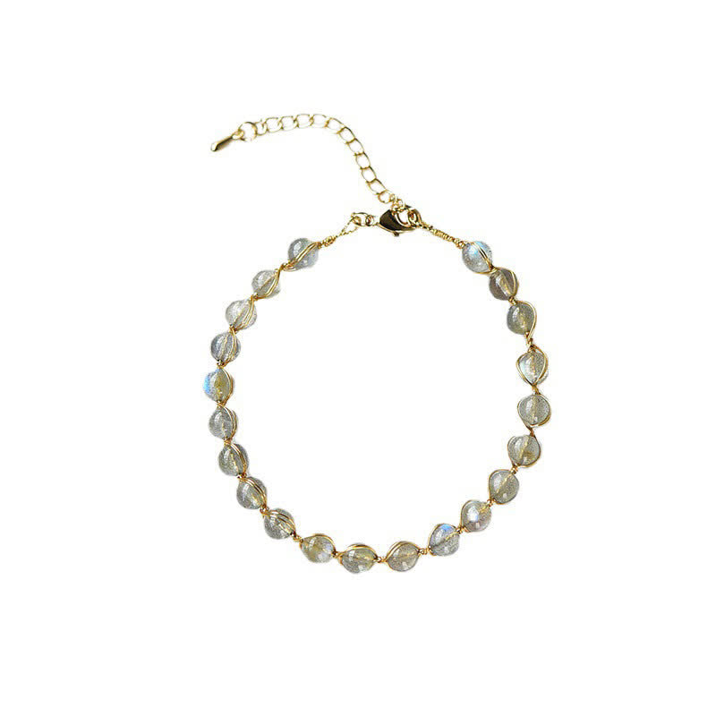 Bracelet de guérison en or 14 carats avec pierre de lune pour une énergie positive et un calme optimal