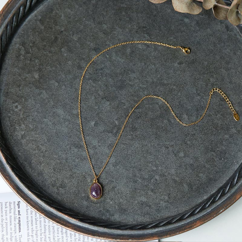 Collier pendentif en quartz rose naturel pour l'amour inconditionnel et la guérison