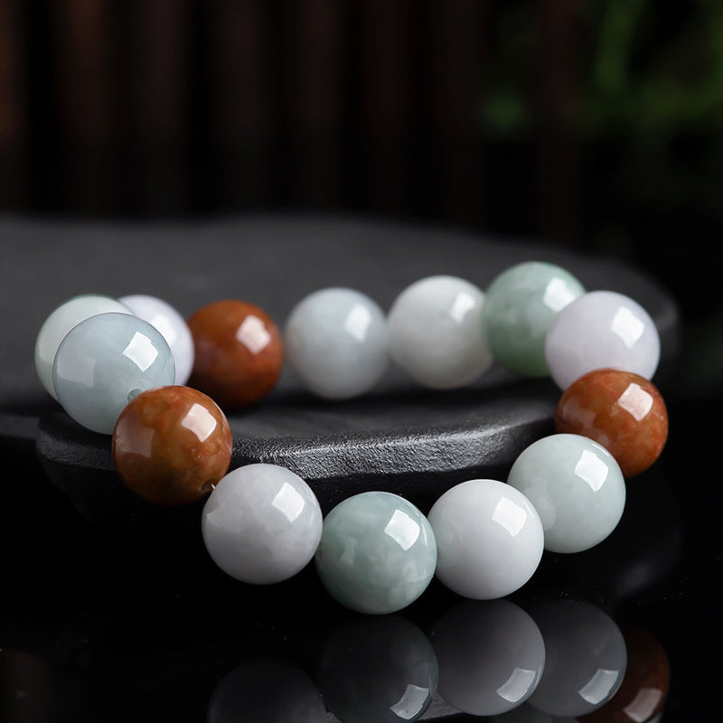 Bracelet de protection et de guérison en jade naturel avec 15 perles