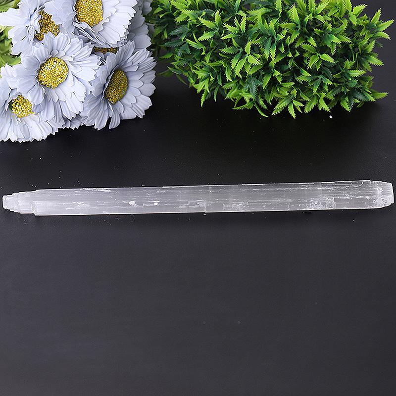 Baguette de cristal de chakra en sélénite de 10,5 po