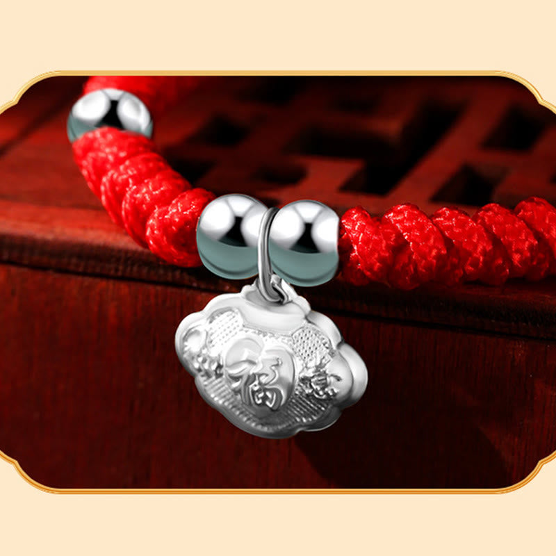 Bracelet spirituel en argent sterling pour enfants avec breloque personnage Fu