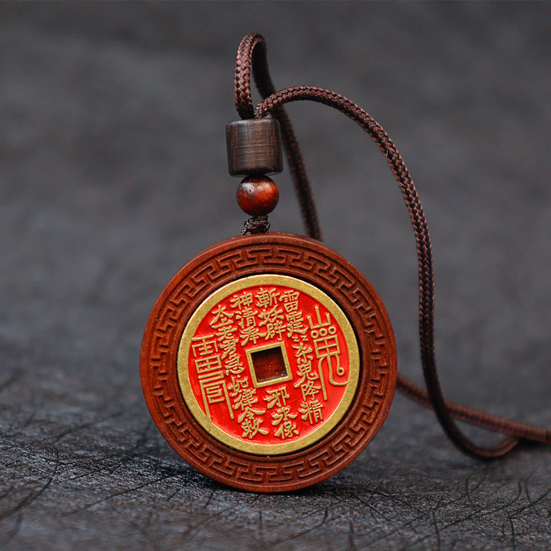 Pendentifs Yin Yang en bois de jujubier frappé par la foudre pour la protection