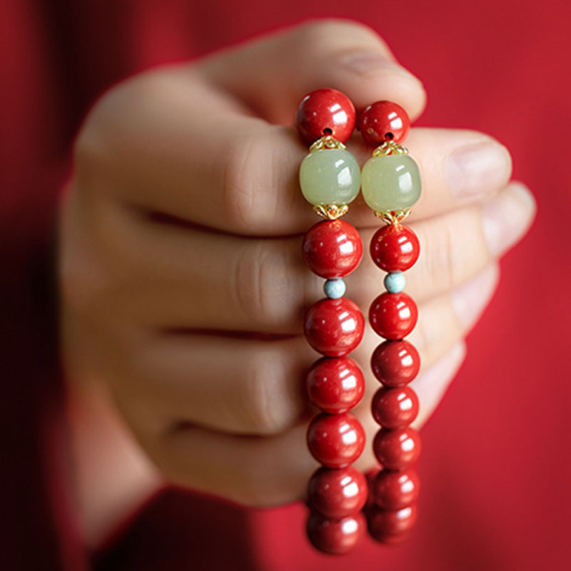 Unisex Cinnabar Green Aventurine Bracelet 8mm for Luck & Calm