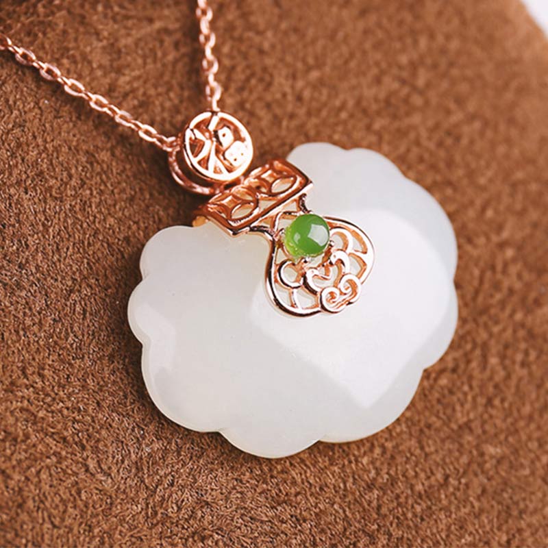 Collier de bénédiction en jade blanc et argent sterling 925