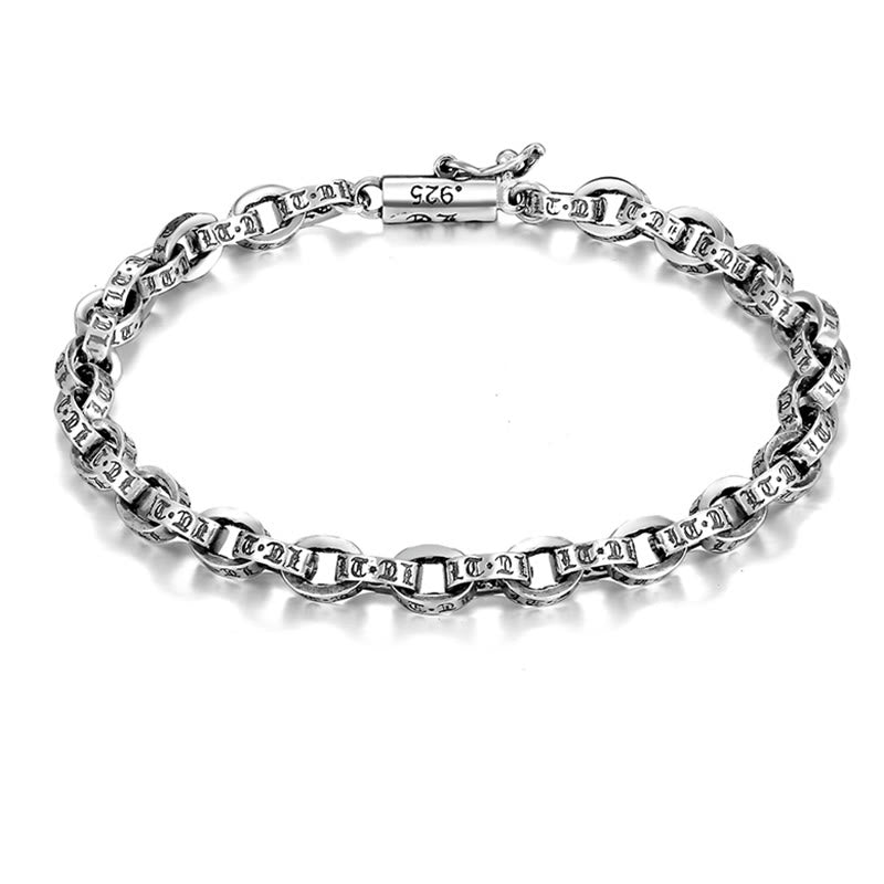Om Mani Padme Hum 925 Silver Creativity Bracelet 17cm