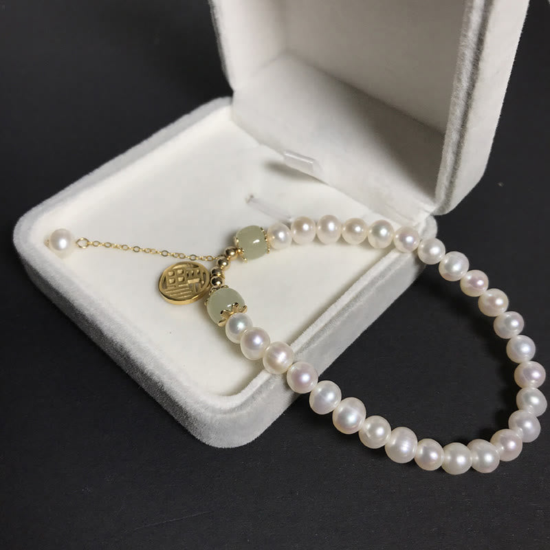 Bracelet en perles de jade Hetian pour le bonheur et la sagesse