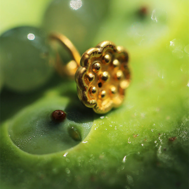 Bracelet ajustable en jade lotus pour la prospérité