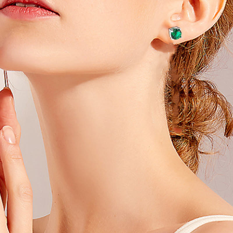 Boucles d'oreilles unisexes Love en améthyste naturelle avec diverses pierres précieuses 7 mm