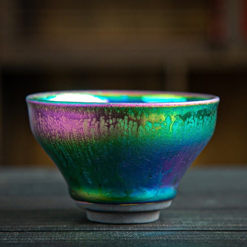 Tasse à thé en céramique Fairy Rainbow Tenmoku 301-400 ml
