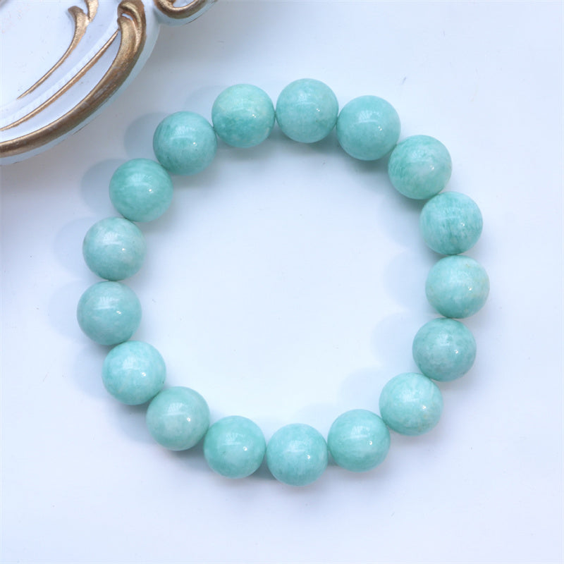 Bracelet de guérison en amazonite naturelle 9 mm pour la confiance
