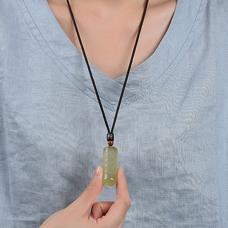 Collier Sutra du Cœur en Citrine pour le Bonheur et la Force