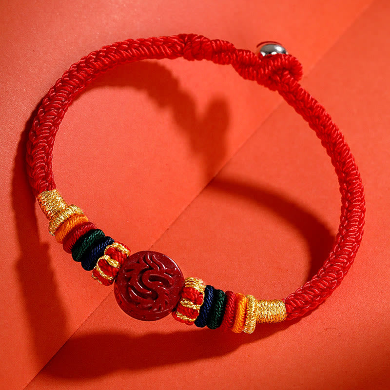 Dragon 16cm Chinese Zodiac Blessing Cinnabar Bracelet