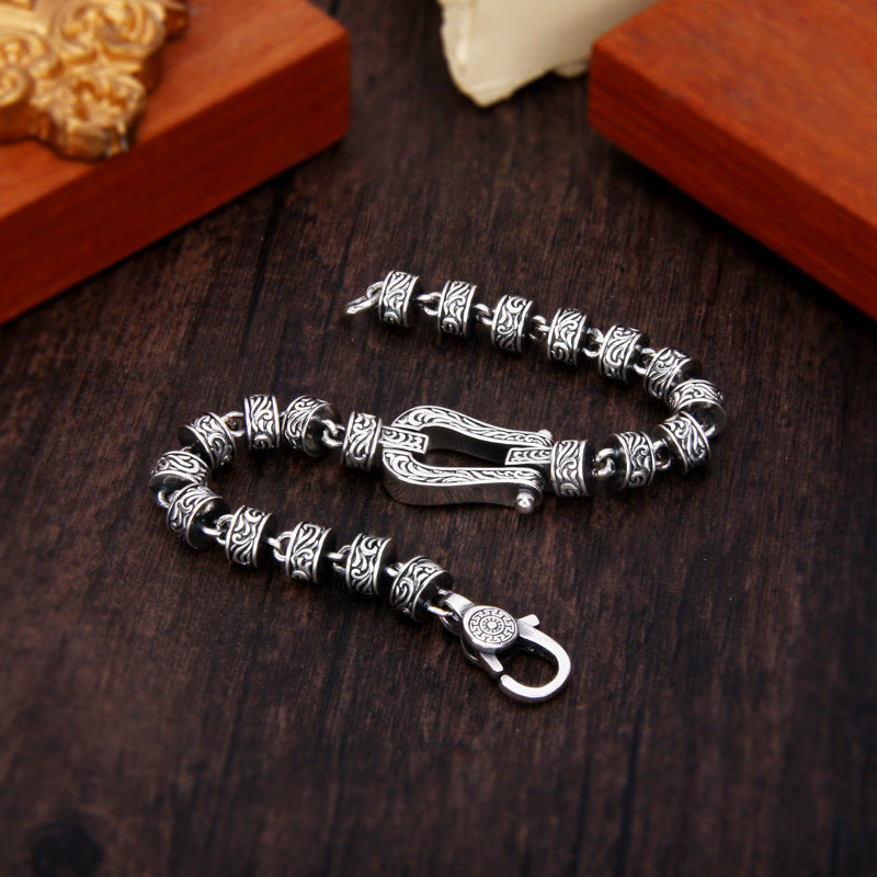 Bracelet spirituel en cuivre avec boucle porte-bonheur de la dynastie Tang, 18 cm