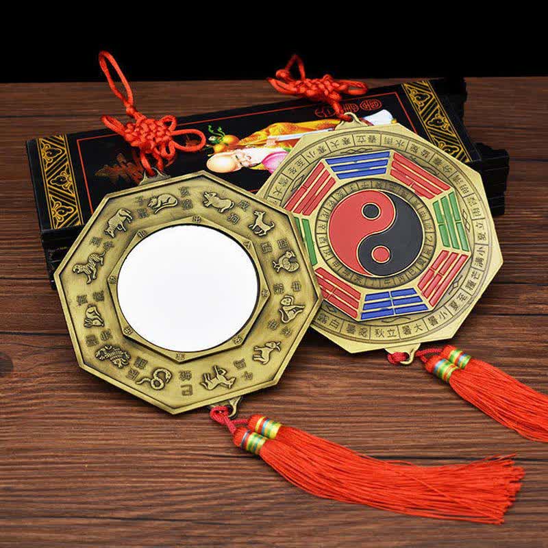 Carte Feng Shui Bagua avec cinq pièces impériales | Symbole d'harmonie (6,5 cm)
