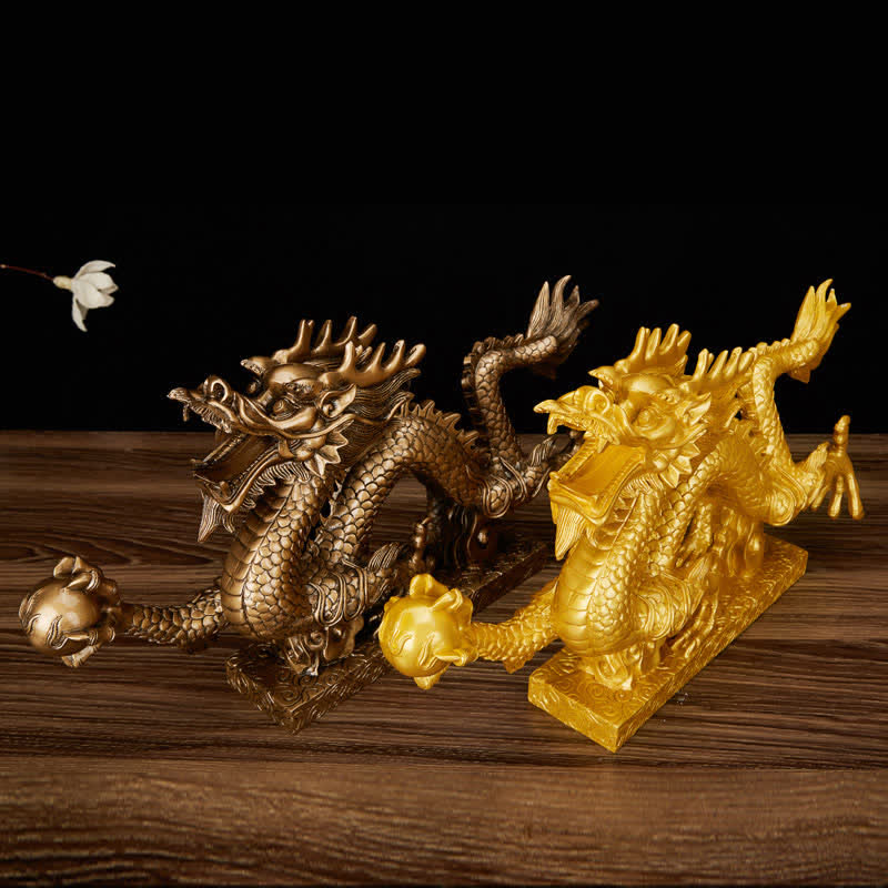 Statue de dragon chinois Feng Shui décorative pour la prospérité