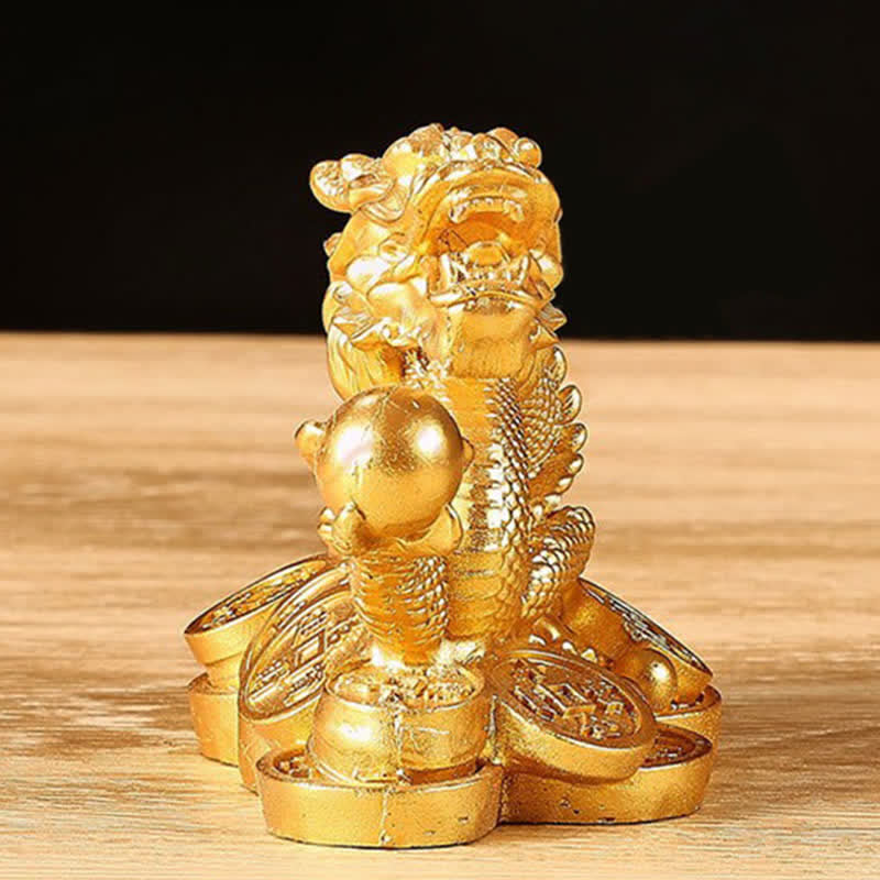 Pièce de monnaie Feng Shui en cuivre représentant un dragon | Richesse et chance