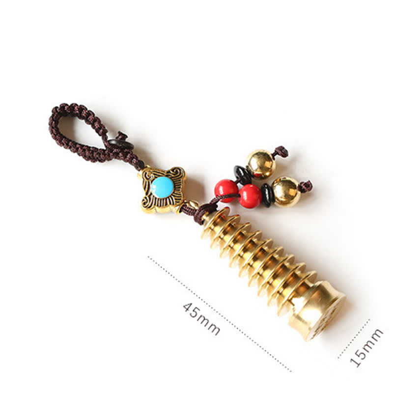 Feng Shui Yin Yang Bagua Balance Porte-clés Cuivre Laiton