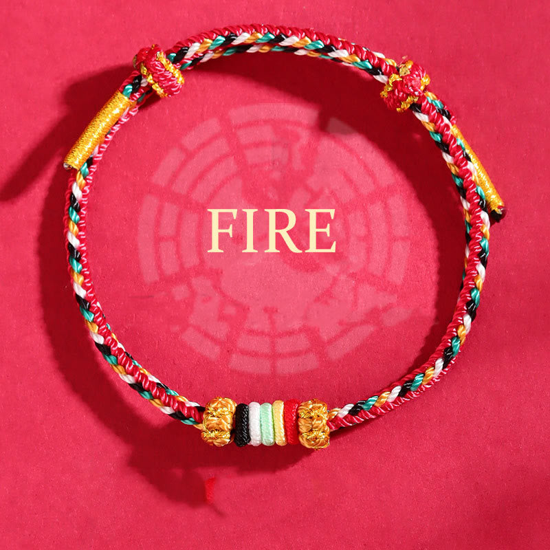 Bracelet porte-bonheur en fil coloré Five Elements pour l'équilibre spirituel