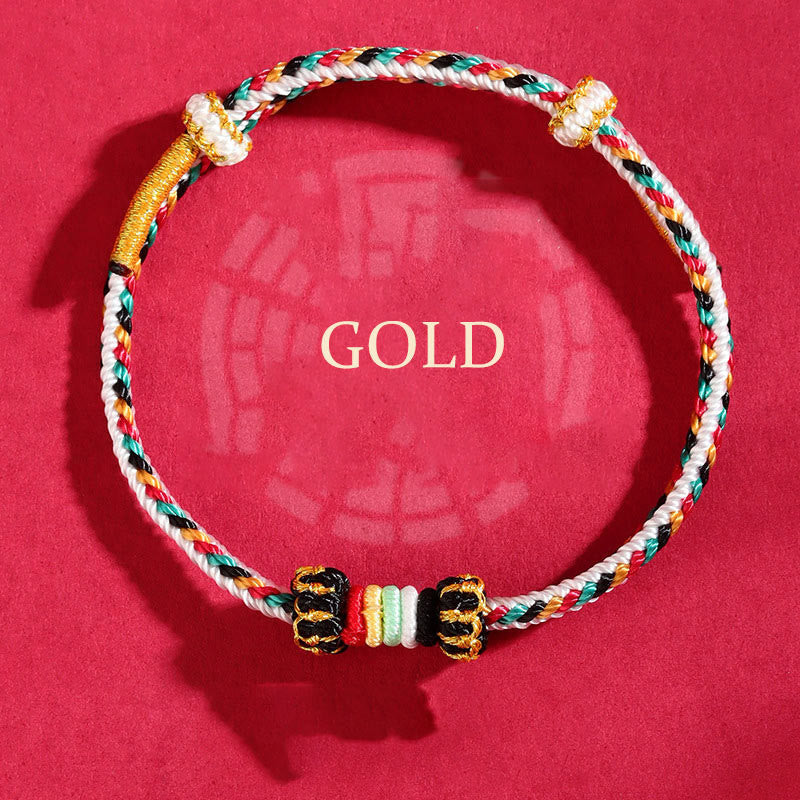 Bracelet porte-bonheur en fil coloré Five Elements pour l'équilibre spirituel