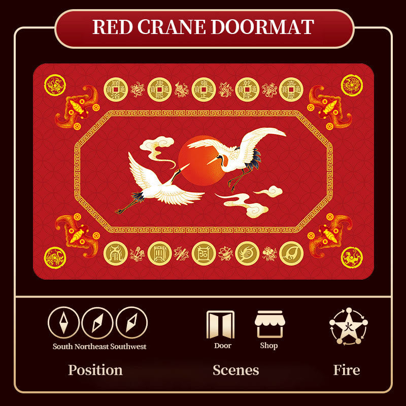 Paillasson Feng Shui Five Elements pour décoration zen 50 x 80 cm