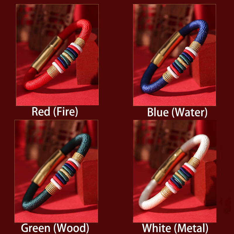 Bracelet fil rouge Cinq Éléments | Nœud King Kong, Protection et Chance