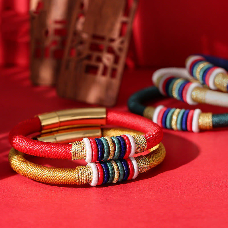 Bracelet fil rouge Cinq Éléments | Nœud King Kong, Protection et Chance