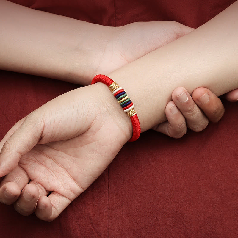 Bracelet fil rouge Cinq Éléments | Nœud King Kong, Protection et Chance