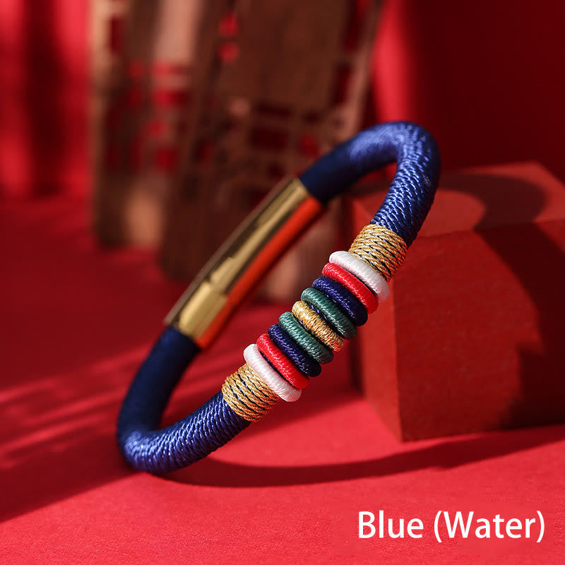 Bracelet fil rouge Cinq Éléments | Nœud King Kong, Protection et Chance