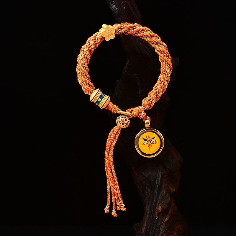 Bracelet de protection en fil rouge des cinq dieux de la richesse