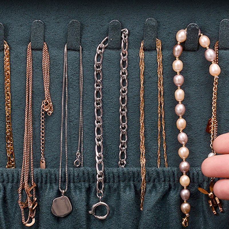 Boîte à bijoux en flanelle avec serrure | Rangement spirituel