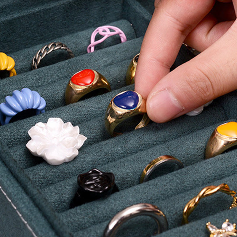 Boîte à bijoux en flanelle avec serrure | Rangement spirituel