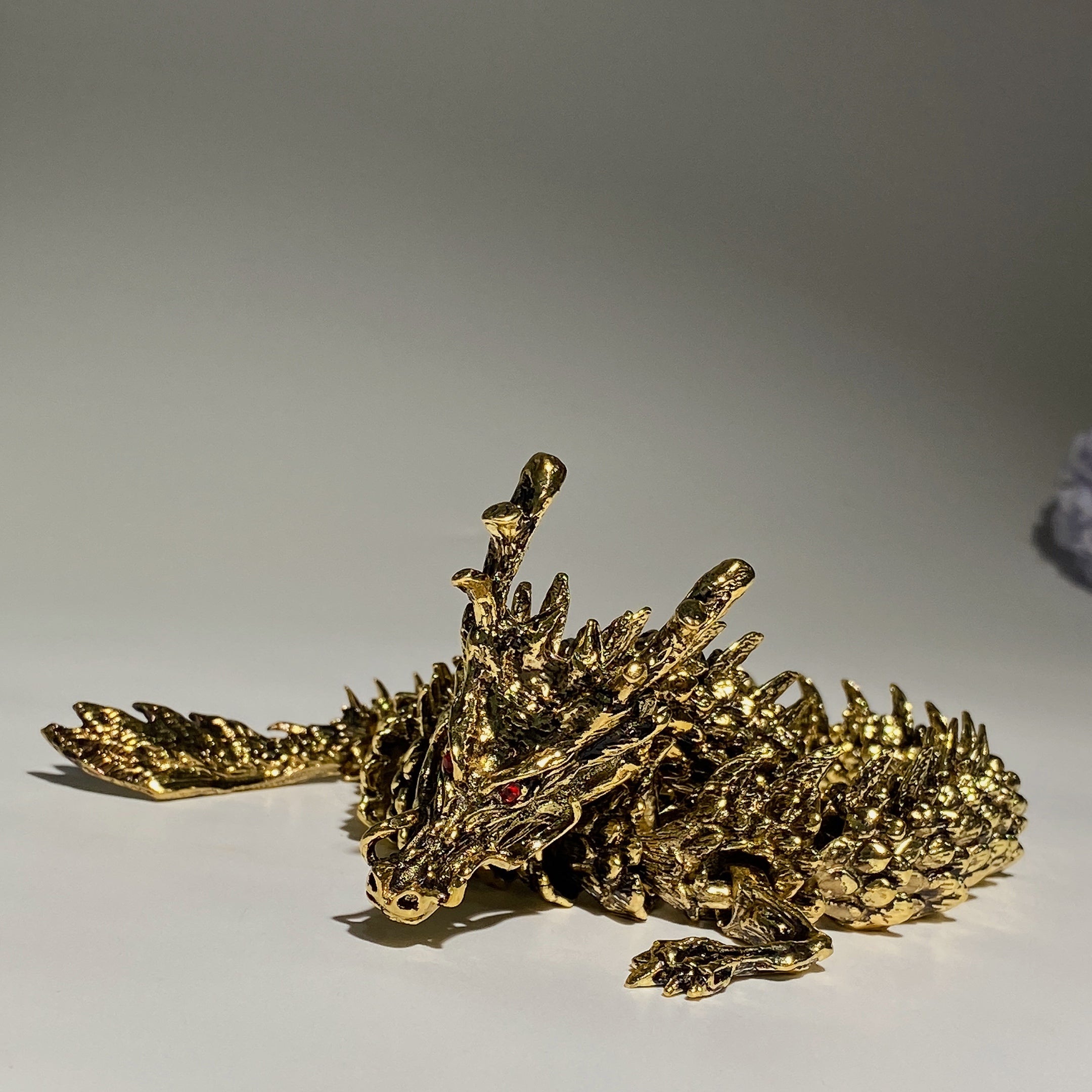 Flexible Copper Chinese Dragon Statue, 22 or 42cm Display