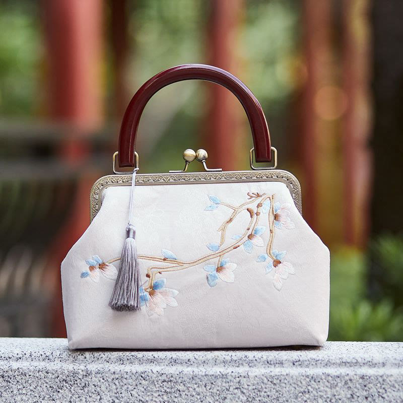 Sac à main brodé de fleurs | Sac bandoulière spirituel 19 cm