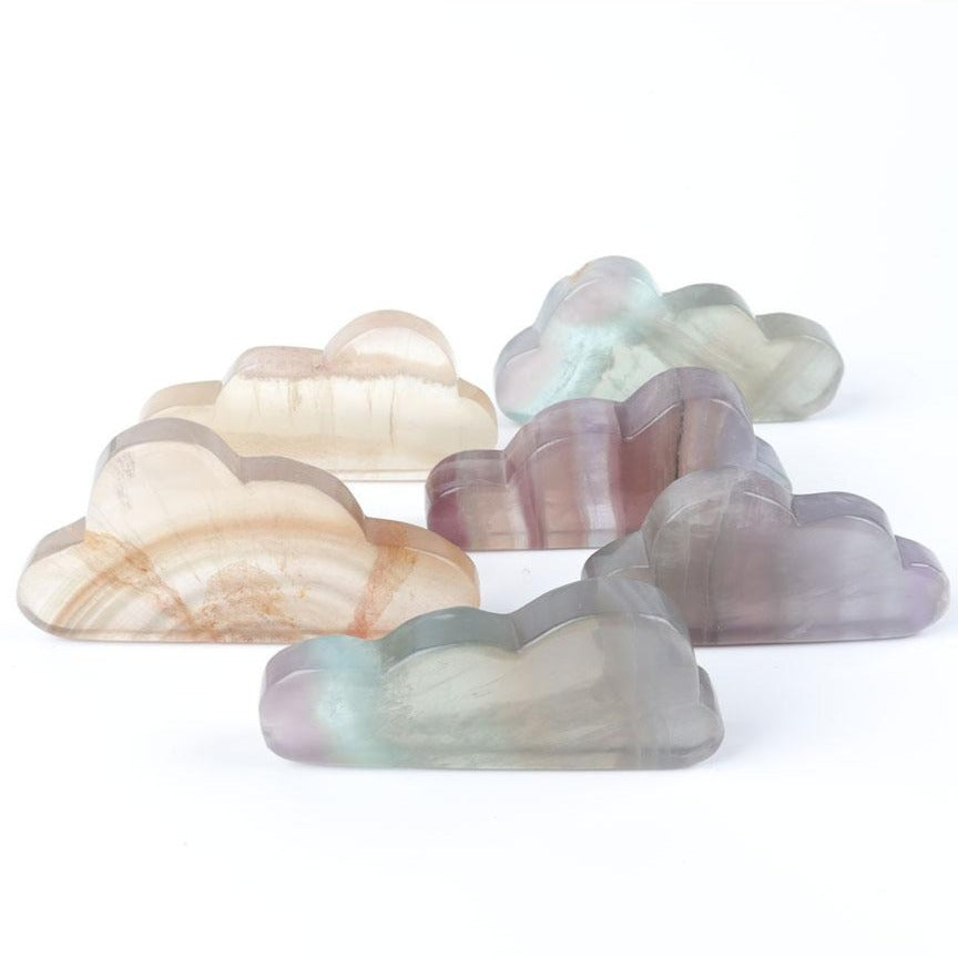 Fluorite Cloud Shape Crystal Carving 3.27 Inch Healing Stone