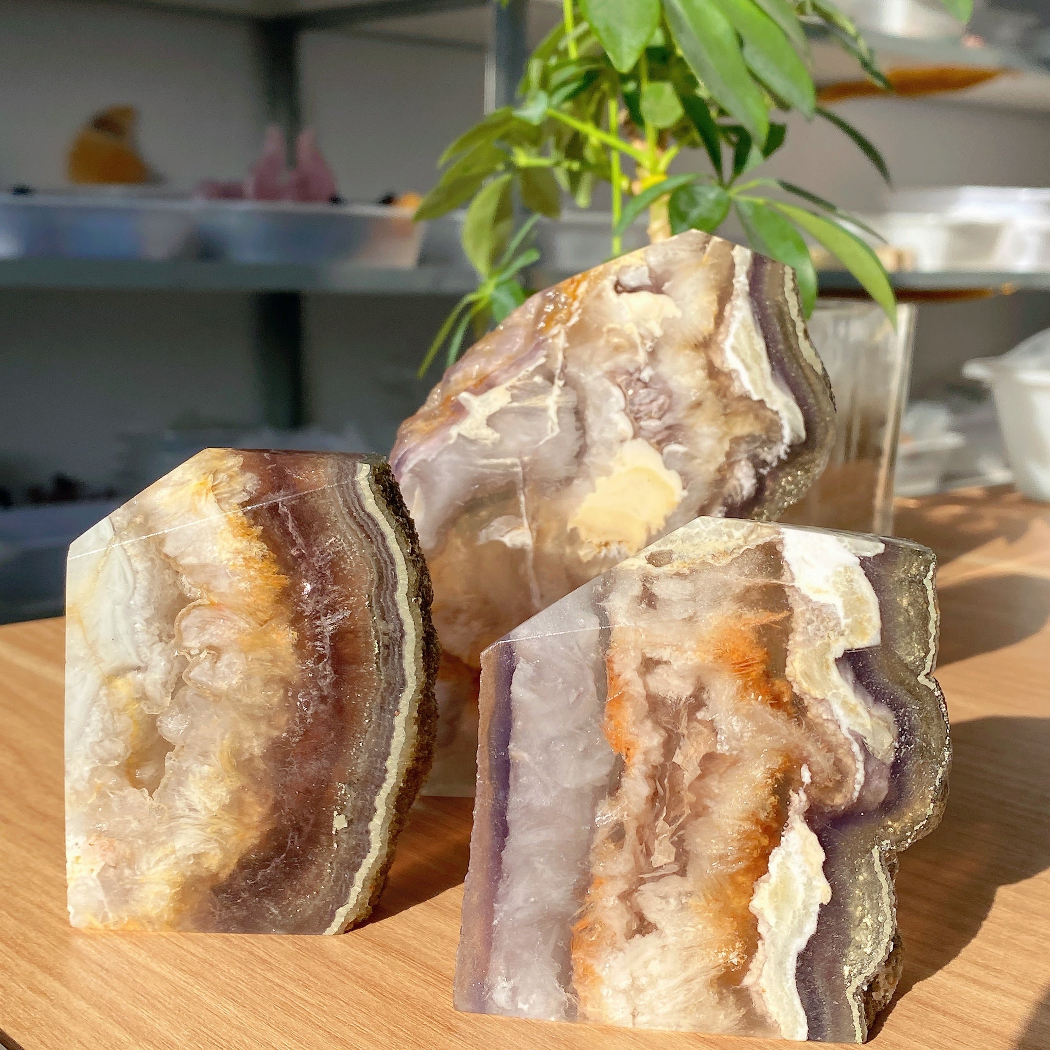 Spécimen de cristal de plume de fluorite 0,2-1 kg Pierre de guérison naturelle