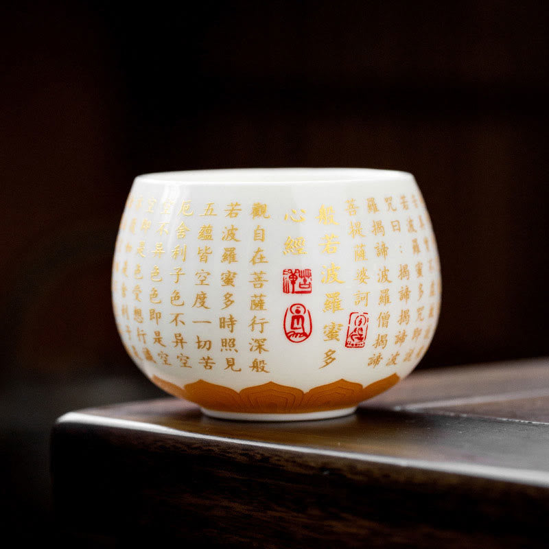 Service à thé de méditation Gaiwan en céramique à motif Fu 150 ml