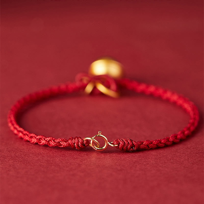 Bracelet à cordon rouge avec personnage Fu pour la chance et le bonheur