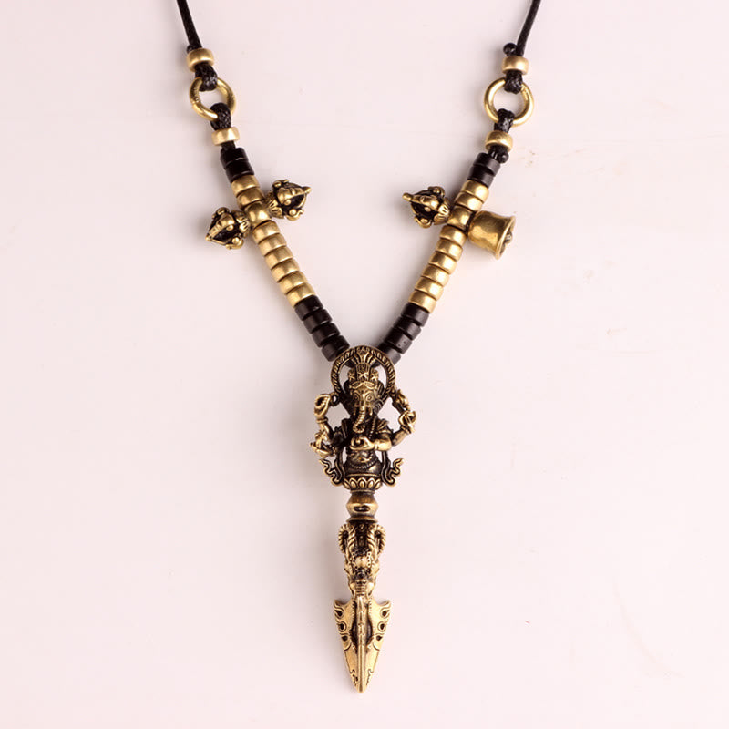 Collier pendentif de pouvoir spirituel Ganesh Dorje Vajra