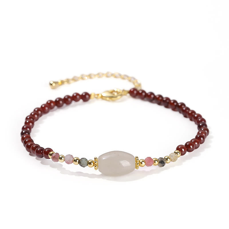 Bracelet Passion Grenat Jade Tourmaline pour un changement positif