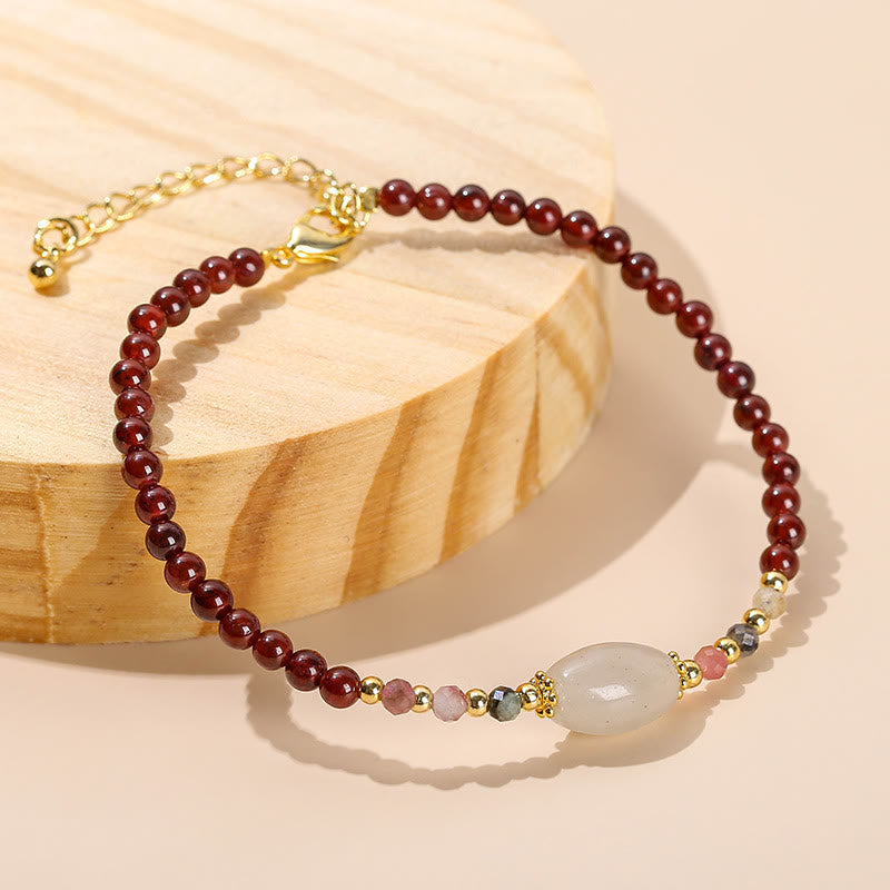 Bracelet Passion Grenat Jade Tourmaline pour un changement positif
