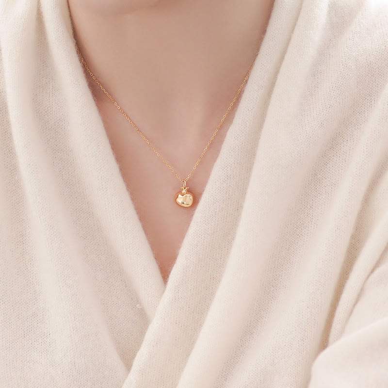 Collier Grenat Pendentif Passion Argent Plaqué Or 18 Carats