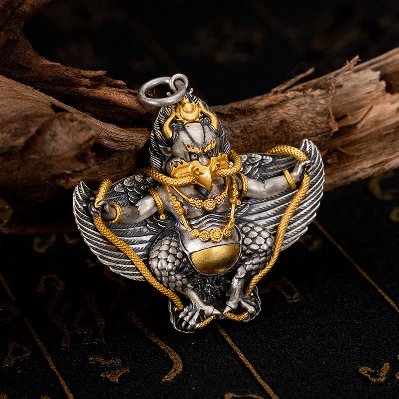 Collier Garuda Sagesse en argent sterling 925 pour la protection