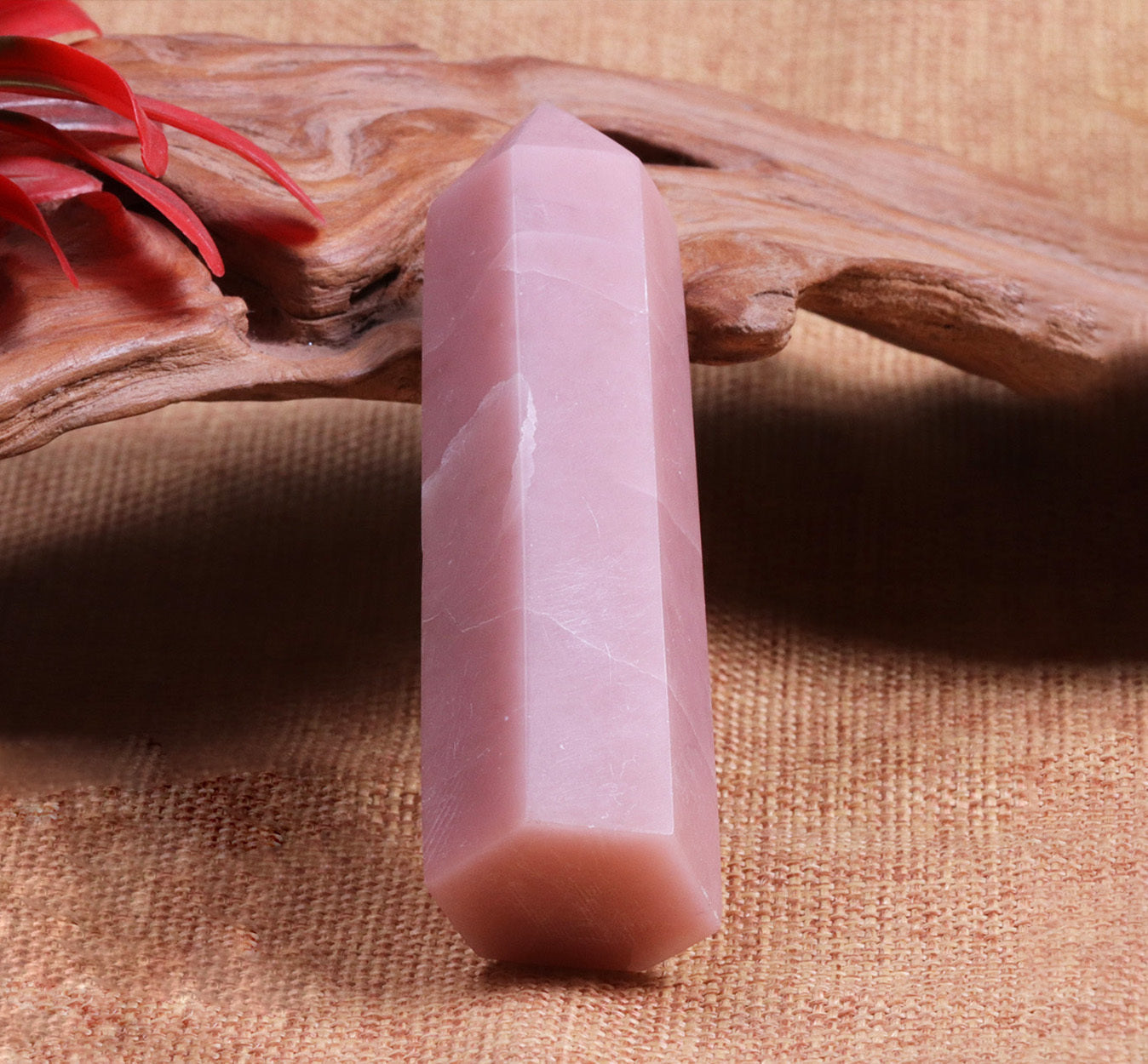 Tour d'opale rose douce pour la guérison spirituelle