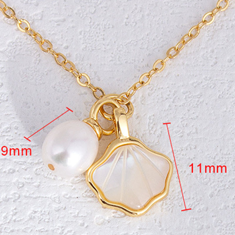 Parure de bijoux en perles de Ginkgo Tridacna avec bague en cuivre, boucles d'oreilles et collier