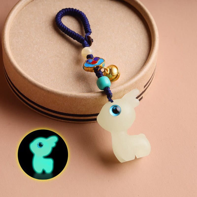 Porte-clés cerf porte-bonheur Glowstone pour une bénédiction spirituelle