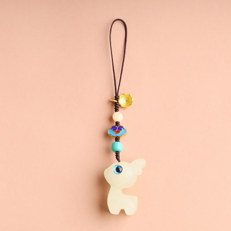Porte-clés cerf porte-bonheur Glowstone pour une bénédiction spirituelle