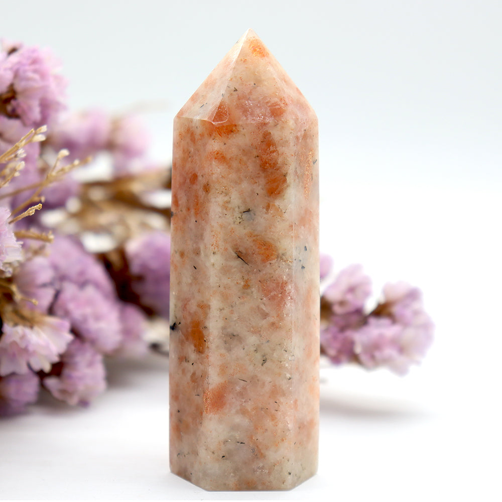 Gold Strawberry Quartz Crystal Point Wand 3.5"-3.8" Healing